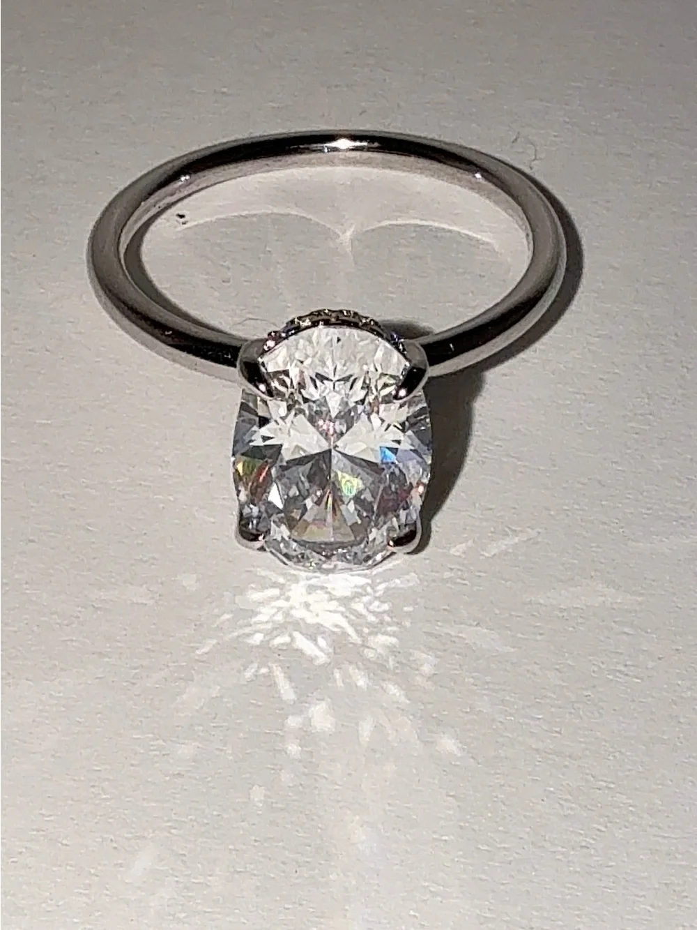 3.5 CT Radiant Cut CZ Engagement Ring S925 Silver Sz 8
